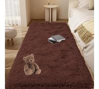 GOUTUI Tapis de Chambre 180 x 240 cm Dessous Antidérapant Tapis Moelleux à Poils Courts Doux Au Toucher pour Chambre à Coucher Salon, Marron