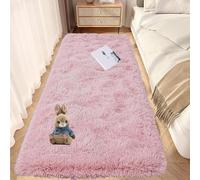 GOUTUI Tapis de Décoration 60 x 190 cm Aspect Fourrure Tapis Moelleux de Salon Doux Au Toucher pour Salon Chambre Filles Enfants, Rose