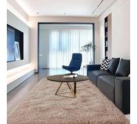 GOUTUI Tapis Moelleux Chambre 80 x 180 cm Dessous Antidérapant Tapis Moelleux de Salon Doux Au Toucher pour Salon Chambre Filles Enfants, Beige