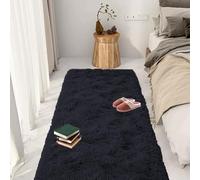 GOUTUI Tapis Salon Grand 90 x 120 cm Dessous Antidérapant Moelleux Carpette Doux Au Toucher pour Chambre à Coucher Salon, Noir
