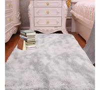 GOUTUI Tapis Shaggy Longues Soft 170 x 280 cm Aspect Fourrure Tapis de Salon à Poils Longs Décoration Intérieure pour Salon Chambre Filles Enfants, Gris Clair