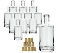 gouveo bouteilles 250 ml Prim vides incl. Bouteille de Bouchons coniques et 28 pages Discount de recettes Brochure Liqueur Schnaps Bouteilles de vinaigre bouteilles huile, Spitzkorken, 12er Set