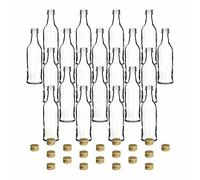 gouveo Lina Lot de 20 bouteilles en verre avec bouchon à vis Doré 50 ml - Mini bouteille de 0,05 l à remplir - Bouteilles en verre pour liqueur, schnaps, huile ou bricolage