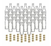 Gouveo Lina Lot de 40 bouteilles en verre de 50 ml avec bouchon à vis Doré Mini bouteille de 0,05 l pour liqueur, huile ou bricolage