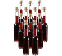 gouveo Lot de 12 Bouteilles en Verre 200 ML Sinfonie avec Bouchons (HGK) - Bouteilles vides à remplir soimême et à Offrir - Petite Bouteille 0,2 l pour Liqueur, Huile (SIF200HGK)