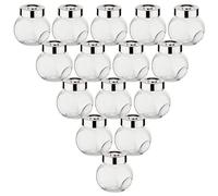 gouveo Lot de 15 Pots à épices 50 ML Bonbon en Verre avec Couvercle à Visser argenté - Petits Pots avec Couvercle à Visser pour remplir