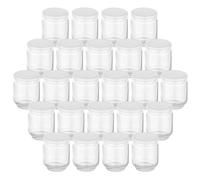 gouveo Lot de 24 bocaux de conservation 190 ml ronds avec couvercle à visser blanc - Petits bocaux de conservation avec couvercle à vis - Bocaux à vis pour la conservation et le stockage (EGR190W)