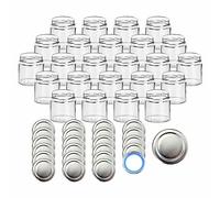 gouveo lot de 24 bocaux de conservation 220 ml classique avec couvercle à vis TO66 Deep silver BLUESEAL - bocaux de conservation avec bouchon à vis - pots à confiture, bocaux à conserves