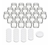 gouveo lot de 24 bocaux de conservation 40 ml Mini avec couvercle à vis TO43 blanc - pots à confiture, bocaux à conserves, pots à épices (EGR040W)