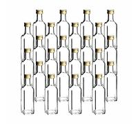 gouveo Lot de 24 bouteilles en verre 100 ml Maraska avec bouchon à vis doré - Petite bouteille 0,1 l à remplir - Bouteille carrée vide pour liqueur, huile (MFET100G)