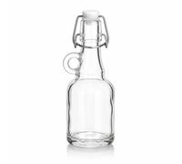 gouveo Lot de 24 Mini-Bouteilles en Verre 40 ml avec Anse et Bouchon à Vis - Bouchon à Vis en Fil de Fer avec Joint - Mini Bouteille en Verre Transparent avec Anse pour Liqueur, Eau-de-Vie, Sirop