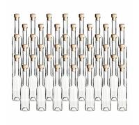 gouveo Lot de 42 bouteilles en verre 200 ml Symphonie avec bouchons (HGK) - Bouteilles vides à remplir soi-même et à offrir - Petite bouteille de liqueur 0,2 l, bouteille d'huile (SIF200HGK)