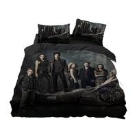 GOUVKEY Parure de lit pour enfant avec housse de couette et taie d'oreiller Motif film d'horreur Note de vampire Pour adulte Lit simple et double Grande taille avec fermeture éclair (155 x 220 cm + 80