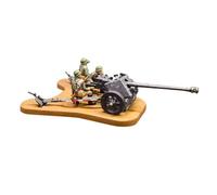 GOUX 1/72 WWII Pak-40 Canon de défense blindé allemand avec soldats et socle, mini modèle de soldat militaire de la WWII, ornement créatif de bureau, jouet cadeau