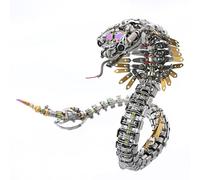 GOUX Puzzle 3D en métal Viper Cobra Serpent, DIY Métal Mécanique Animal Modèle avec Yeux LED pour Adultes, Ornements de Bureau Créatifs Cadeau d'anniversaire (1000 + pièces)