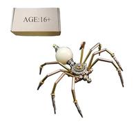 GOUX Steampunk Araignée mécanique à ventre rond 3D en métal à monter soi-même Jouet d'insecte (Version Kit / 90 pièces/blanc)