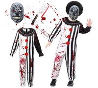GOUYENG Costume de Clown,Costume d'Halloween,Terrifier Clown Combinaison,Déguisement Clown Macabre,pour Le Carnaval,Mardi Gras,SoiréE à Thème,Halloween