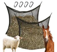 GOUYENG Filet a Foin,2 Pièces Filets à Foin pour Chevaux 80x90 cm,Sac à Foins,Filet a Foins Cheval Comprend 4 Boucles,Peut Supporter Jusqu'à 8 Kg,pour Poneys,Chèvres,Animaux,Pâturage