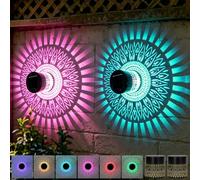 GOUYENG Lanternes Solaires D'extérieur,2 Pièces Lampe Solaire Exterieur Decorative de Jardin,Appliques Murales Solaires Mandala,Lampe Solaire Exterieurs Applique,Pour Festive Fête Cour Table Couloir