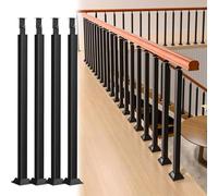 GOUZIBHD Balustre D'escalier Carré 60-120 cm,Rampe D'escalier pour Escalier/Terrasse/Porche,Tiges de Main Courante en Métal Réglables À 270° avec Kit de Vis(Size:95cm / 37.4in,Color:4 Pack)