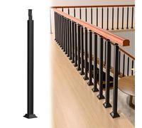 GOUZIBHD Balustre D'escalier Carré 60-120 cm,Rampe D'escalier pour Escalier/Terrasse/Porche,Tiges de Main Courante en Métal Réglables À 270° avec Kit de Vis(Size:90cm / 35inch,Color:1 Pack)