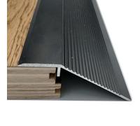 GOUZIBHD Barre de Seuil,Bande de Transition en Aluminium,Profilé de Transition,Garniture de Bord de Porte,Profilé de Rattrapage pour Carreaux de Rampe de Porte,Planches Stratifiées(Color:Noir)