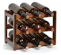 GOUZIBHD Casier À Vin en Bois,3 Bouteilles de Niveau 9 Range Bouteille,Étagère À Vin,Étagères Flottantes pour Meuble Bar pour La Maison,Le Bar