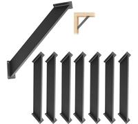 GOUZIBHD Équerre d'angle Robuste en Acier À 45° avec Vis,Support d'angle de 45 Degrés,Support pour Structures en Bois pour Gazebos Cabanes dans Les Arbres Patios Chalets,Noir(Size:8 Pcs)
