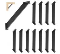 GOUZIBHD Équerre d'angle Robuste en Acier À 45° avec Vis,Support d'angle de 45 Degrés,Support pour Structures en Bois pour Gazebos Cabanes dans Les Arbres Patios Chalets,Noir(Size:12 Pcs)
