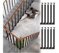 GOUZIBHD Lot de 10 Poteaux de Garde-Corps D'escalier À Montage Latéral,Rampe D'escalier,Main Courante pour Escalier avec Équerres Réglables À 270°,pour Marches,Balcons(Size:85cm/33.5in)