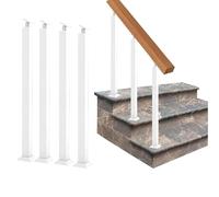 GOUZIBHD Lot de 4 Rampe D'escalier pour Intérieur,Garde-Corps en Métal Réglables À 270° avec Base de Support Plat,Main Courante Carrée pour Marches,Patio et Décoration Extérieure(Size:105cm/41.3in)