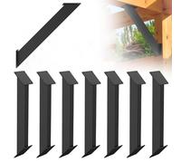 GOUZIBHD Renforts d'angle Internes À 45 Degrés Supports d'angle À 45°, pour Assemblages Poutres Bords De Table Pergolas Gazebos Kits DIY, Support Métallique pour Poutre Toiture(Size:8PCS)