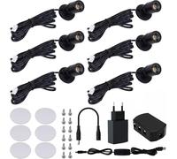 Gouzloy Lot de 6,Mini spot led,Rotatif 360°,USB,3000K Blanc Chaud,Noir