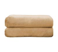 GOUZOO Jeté de Canapé 140 x 210 cm Léger et Moelleux Plaid Couverture Polaire Flanelle en Microfibre Couverture Chaude pour Canapé Ou Lit, Convient à Toutes Les Saisons, Chameau