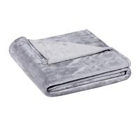 GOUZOO Plaid Canape 70 x 90 cm Léger et Moelleux Couverture Lit Epaisse Douce et Couverture Chaude pour Le Confort, Idéal comme Cadeau, Gris argenté