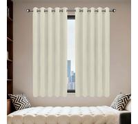 GOUZOO Rideaux Occultants Isolants 480 x 285 cm Thermique Isolant Anti Froid Rideau Occultant Thermiques avec Oeillets, Protection La Vie Privée pour Chambre Adulte Salon, Beige