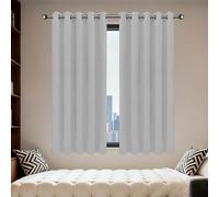 GOUZOO Rideaux Occultants Isolants 540 x 105 cm Thermique Isolant Anti Froid Rideau Occultant Thermiques avec Oeillets, Protection La Vie Privée pour Chambre Adulte Salon, Gris Clair