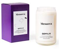 GOVALIS Bougie parfumée Minorque | Cire de soja 100% naturelle | 100 heures, grande bougie parfumée en verre, voyage, souvenirs de Minorque, cadeaux originaux pour amis, décoration, yoga, chambre,