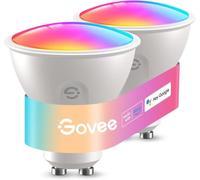 Govee Ampoule Connectée WiFi, Ampoule LED GU10 RGBWW Fonctionne avec Matter, Alexa et Google Home, Lampe GU10 Intelligente 400LM Dimmable, 16 Millions de Couleurs, Synchronisation de Musique, 2 Pack