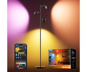 Govee Arbre Lampadaire sur Pied LED RGBWW, 3-Têtes Lampe d'Angle Réglable 1500lm, Compatible avec Matter Alexa, 64+ Scènes, Sync Musique, 157cm Noir Lampadaires pour Salon, Chambre, Salle de Lecture