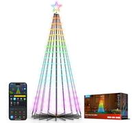 Govee Christmas Cone Tree Lights, 1,82m 316 LED RGBIC Guirlande lumineuse avec Contrôle Intelligent par APP, 82+ Modes Scène, Étanchéité IP67 Décoration pour Halloween et Noël, Mode Musique, Noir