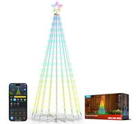 Govee Christmas Cone Tree Lights, 1,82m 316 LED RGBIC Guirlande lumineuse avec Contrôle Intelligent par APP, 82+ Modes Scène, Étanchéité IP67 Décoration pour Halloween et Noël, Mode Musique, Blanc