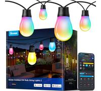 Govee Guirlandes Lumineuses Extérieur, 15M Ampoules LED RGBIC Blanc Chaud, WiFi Lampe Jardin, Fonctionne avec Alexa, Contrôle APP, Étanche IP66, 111 Modes de Scène, Gradable Déco Noël Extérieur