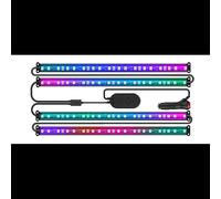 Govee H70900A1-OF-UK : Kit de 4 bandes lumineuses RGBIC 30cm, Bluetooth, 12V, compatible iOS 8.0 et Android 4.3, éclairage intérieur automobile transparent.