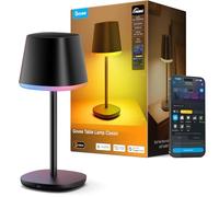 Govee Lampe de Chevet LED RGBICWW, Lampe de Table Sans Fil Rechargeable | Compatible avec Matter et Alexa, 72 Scènes, Dimmable 500LM, 4800mAh, 2700-6500K Réglable, Pour Chambre Salon Bureau Intérieur