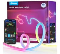 Govee Neon Rope Light 2, RGBIC Ruban LED Néon 5m avec Clips Bende, Fonctionne avec Matter, Alexa et Google Assistant, Mappage de Forme, Effets d'éclairage DIY, Bande LED pour Décoration Murale, Blanc
