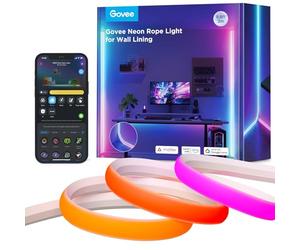 Govee Neon Ruban LED pour Plinthe, 3M Bande LED pour Lignes et Coins Muraux, Compatible avec Matter, Alexa et Google Assistant, Sync de Musique, Découpable, Neon Lampe pour Salon, Chambre à Coucher