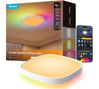 Govee Plafonnier LED RGBIC, 24W éclairage de Plafond 2400lm, carré, 30 cm | Plafonnier Intelligent, dimmable, 16M de Couleurs, Pour Salon Cuisine Chambre Compatible avec Matter et Alexa, Scénarios