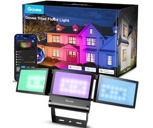 Govee Projecteur LED d'Extérieur, Projecteur RGBIC avec 4500 lm Blanc Chaud et Blanc Froid, Alliage d'Aluminium, Étanchéité IP66, Projecteurs Smart compatibles avec Matter, Alexa et Google Assistant
