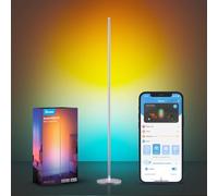 Govee RGBIC Lampadaire sur Pied Salon, WiFi Lampadaire LED Fonctionne avec Alexa, Matter, Google APP, Musique Sync, 16 Millions Couleurs et 61 Modes de Scène, Lampe Moderne pour Chambre Salle, Argenté